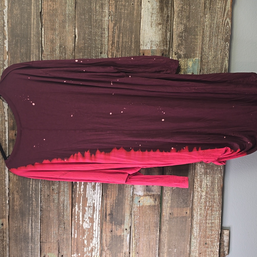 Umgee Burgundy Long Sleeve Tunic, Plus Sizw 1X OVERSIZED, NWT - Picture 2 of 4